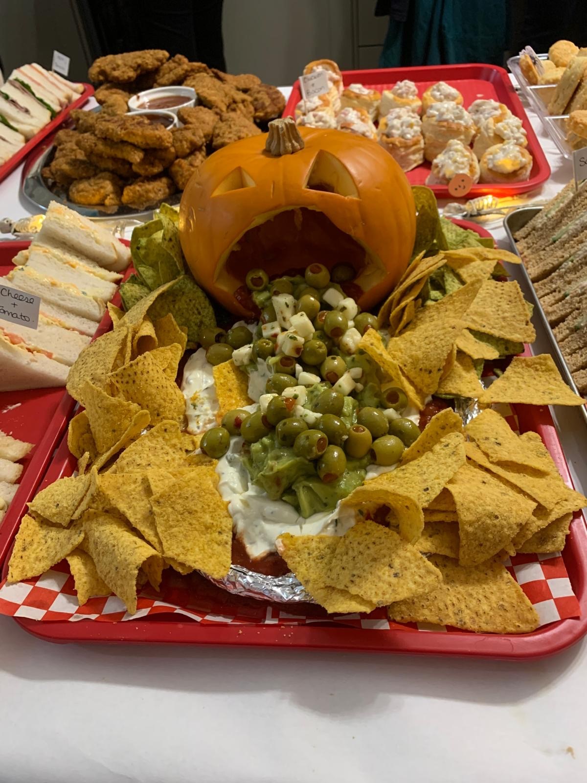 Pumpkin themed dip display.